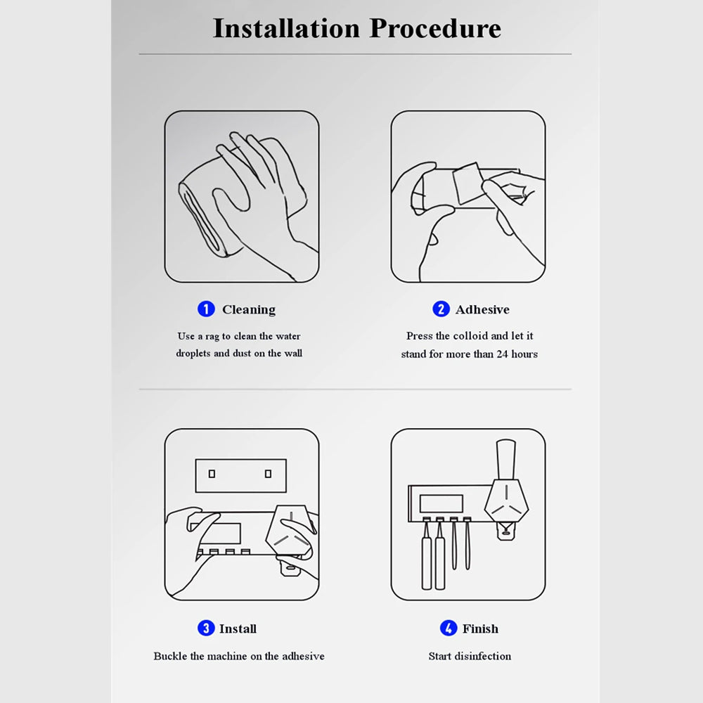 Light Charging Smart UV Toothbrush Sterilizer Bathroom Kit-Dental Care-Svetila.eu